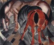 Franz Marc Horse with two foals oil painting artist